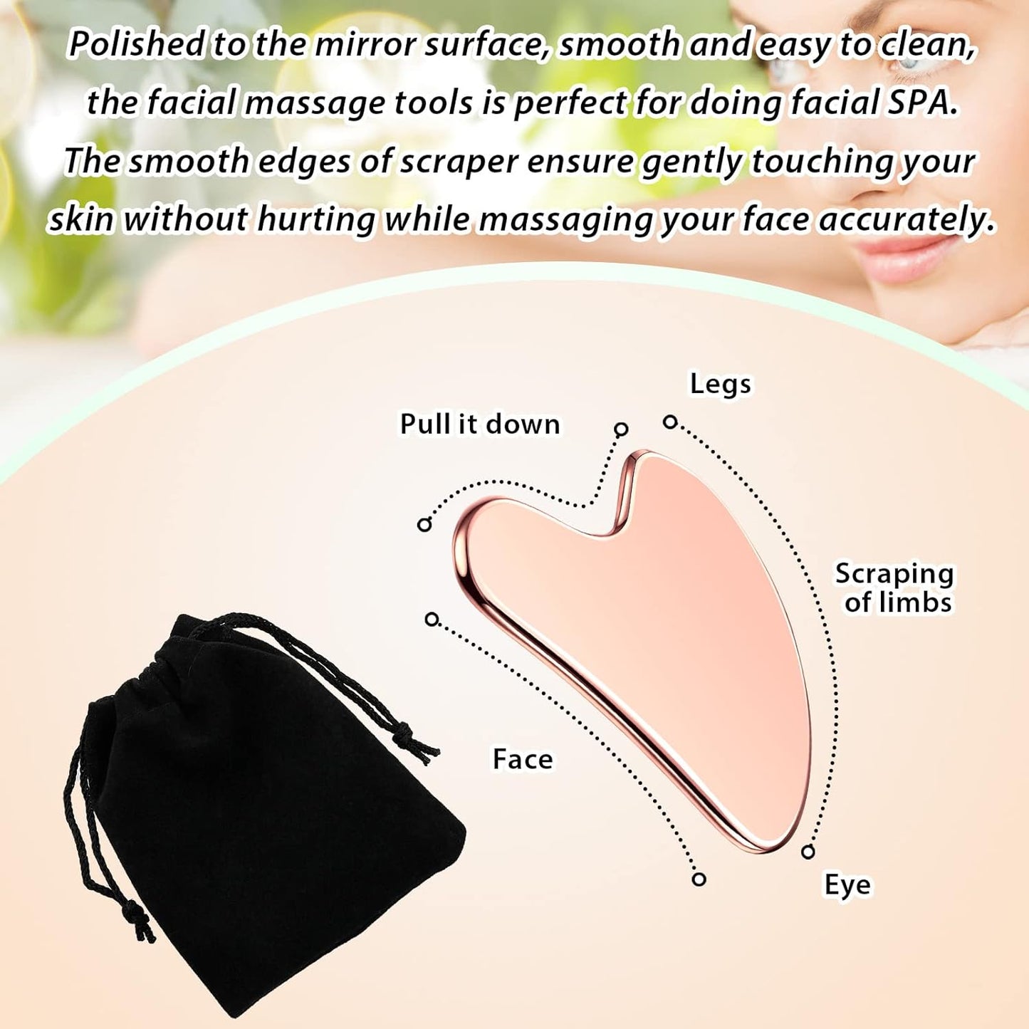 Stainless Steel Gua Sha Facial Tools Mother's Day Self Care