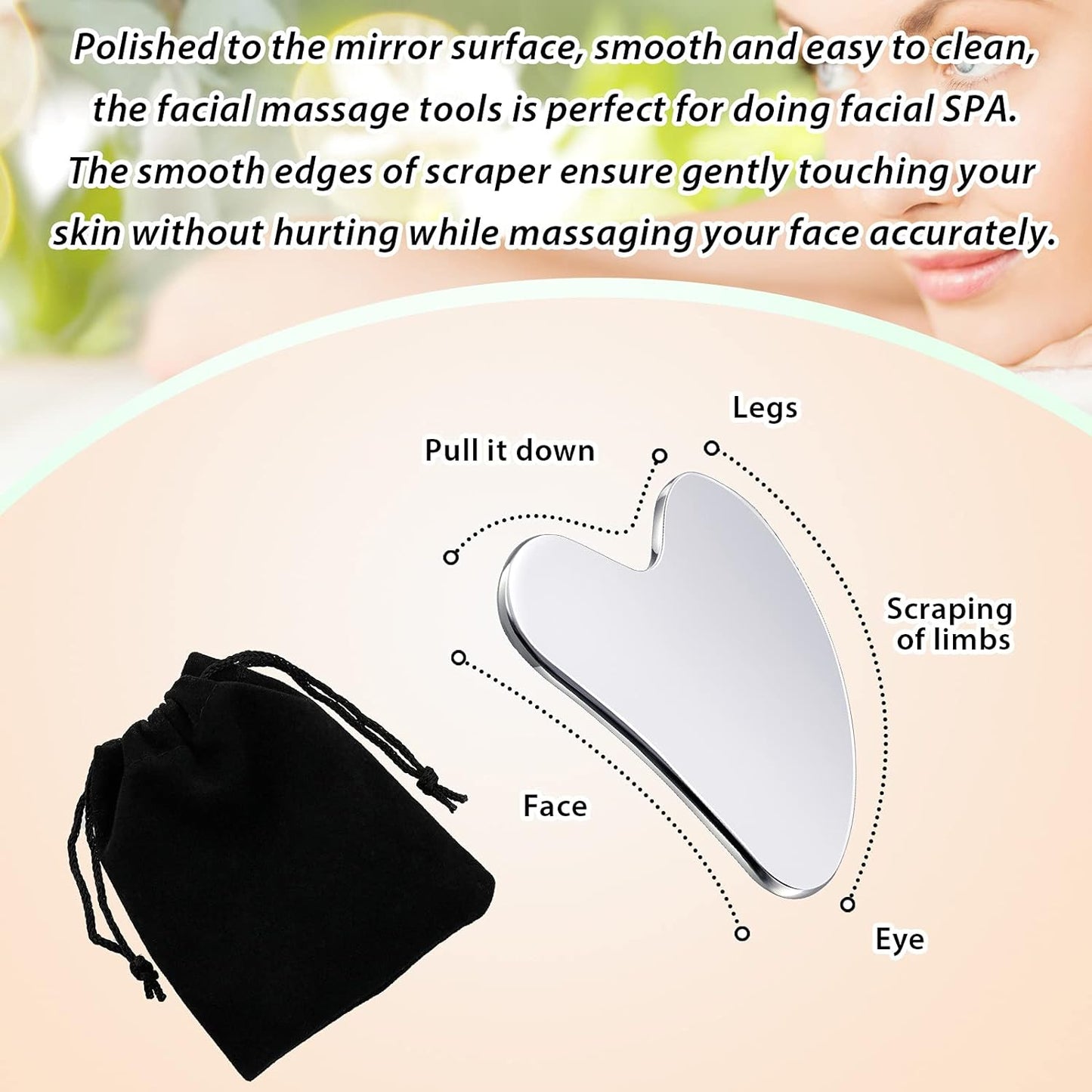 Stainless Steel Gua Sha Facial Tools Mother's Day Self Care