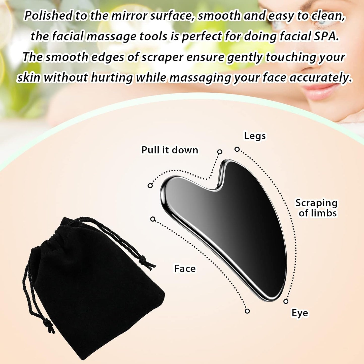 Stainless Steel Gua Sha Facial Tools Mother's Day Self Care