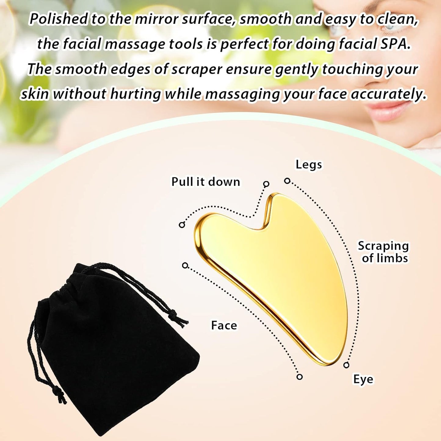 Stainless Steel Gua Sha Facial Tools Mother's Day Self Care