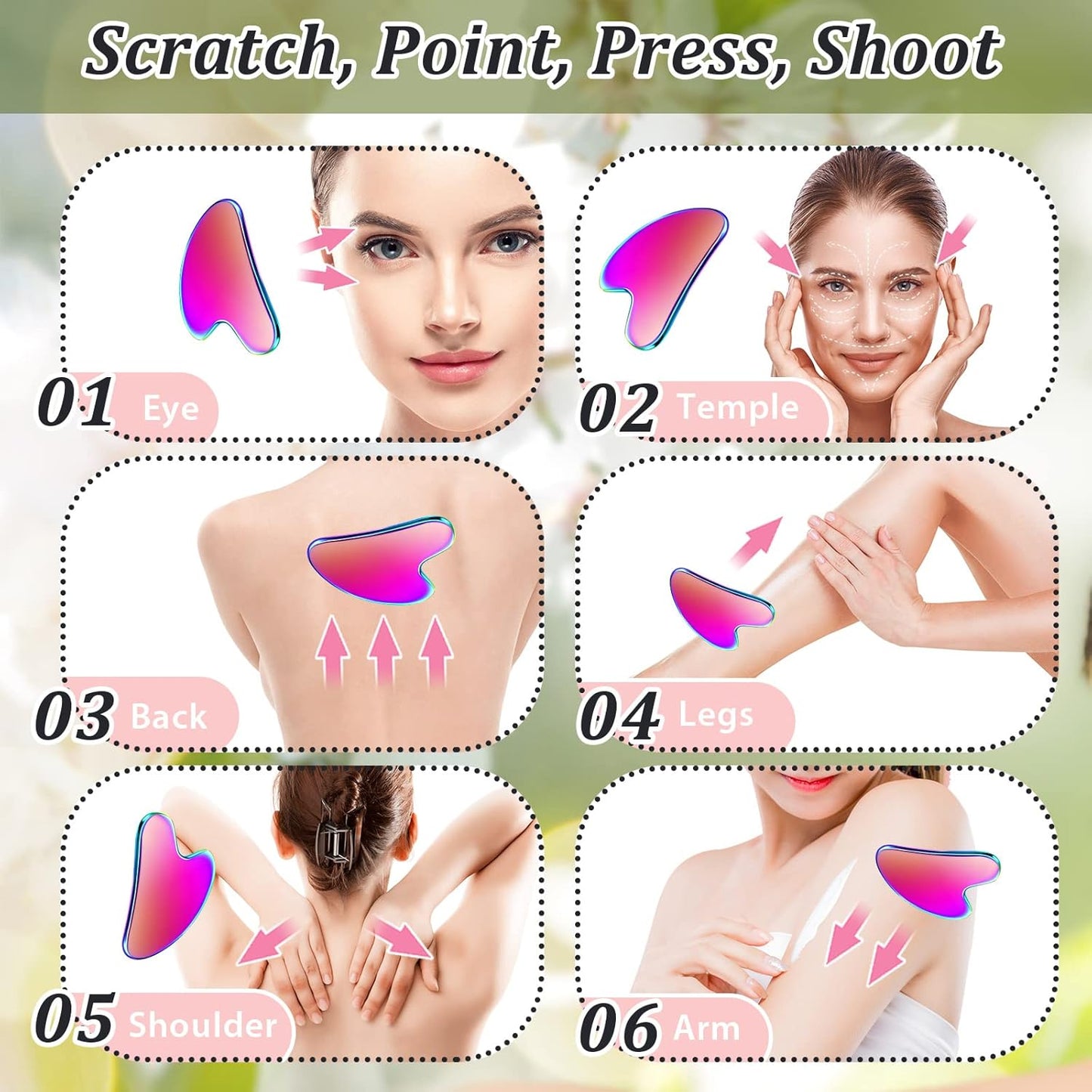 Stainless Steel Gua Sha Facial Tools Mother's Day Self Care