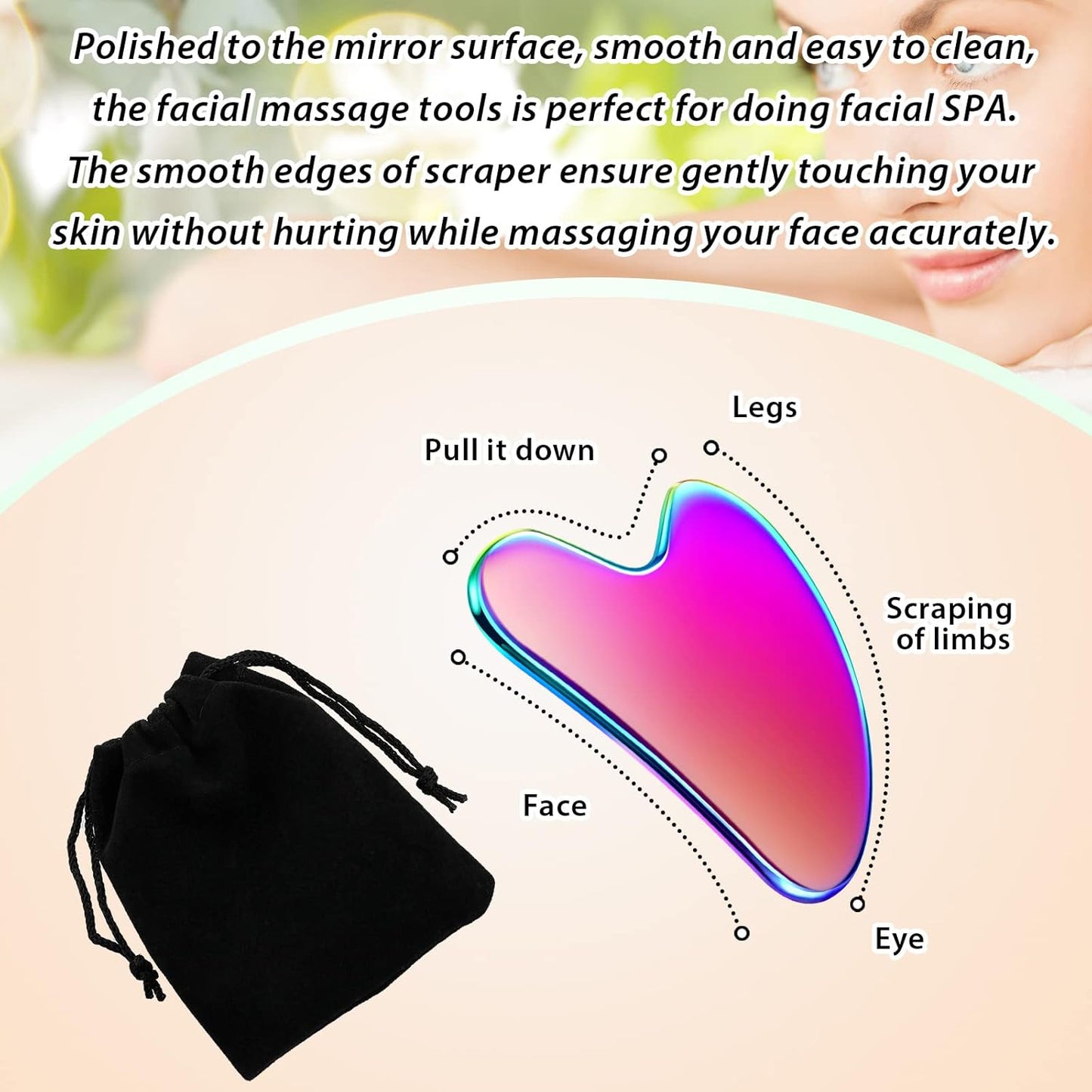 Stainless Steel Gua Sha Facial Tools Mother's Day Self Care