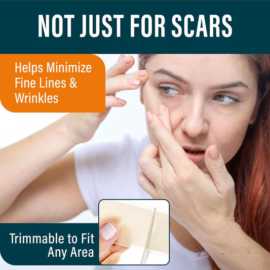 Silicone Scar Sheets - Dermatologically Tested in USA - As Surgical Cream, - 4 pack 5.7"x1.57"