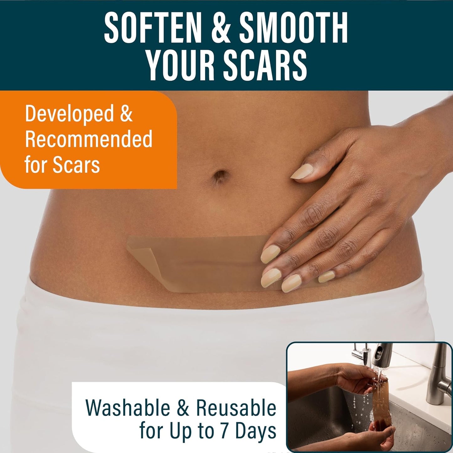 Silicone Scar Sheets - Dermatologically Tested in USA - As Surgical Cream, - 4 pack 5.7"x1.57"
